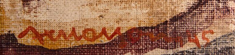 Axel Olson, oil on panel signed and dated 45.