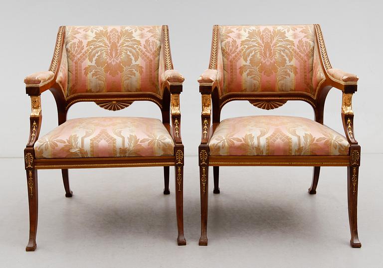 SALONGSGRUPP, 3 delar, empirestil, 1900-talets första hälft.
