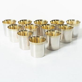 Twelve Swedish silver cups, mark of CG Hallberg and GAB, Stockholm 1959-1963.