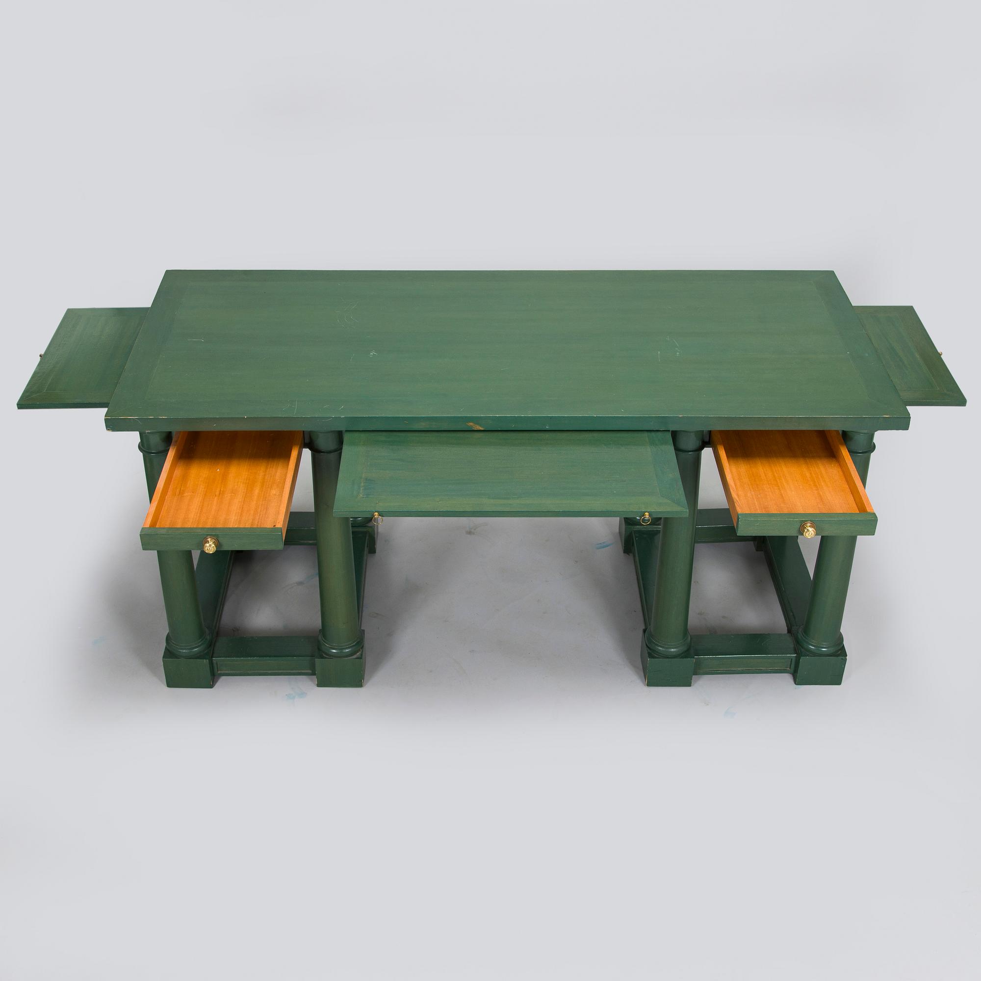 Desk/side table, a chair and a chest of drawers, last quarter of the 20th century.