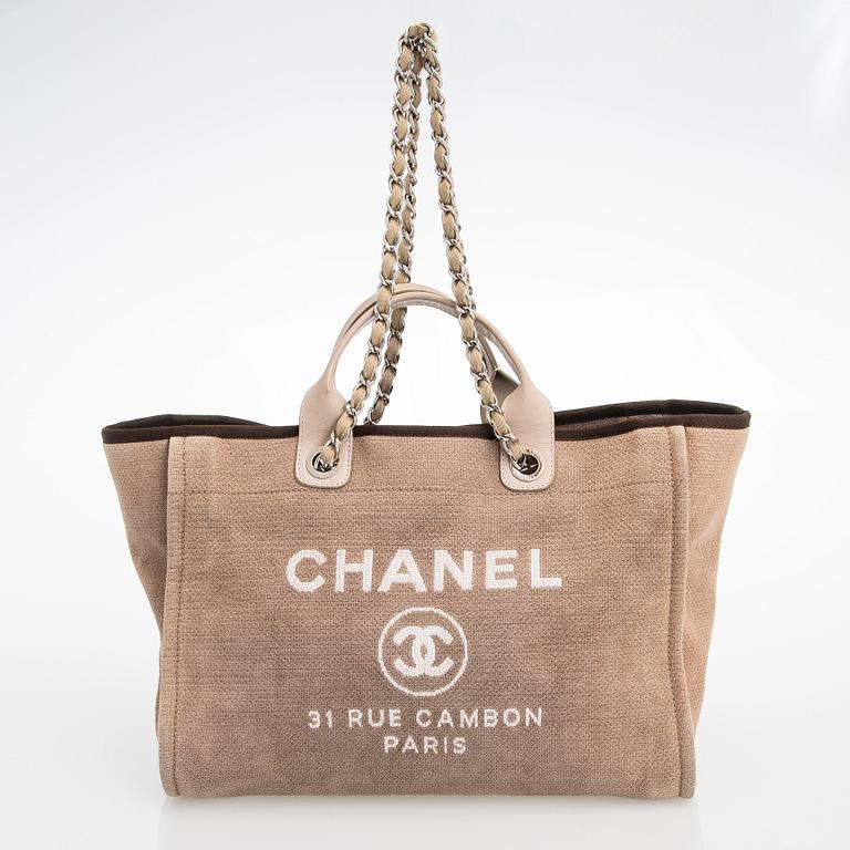 Chanel, a canvas 'Deauville' tote bag, 2012-2013.