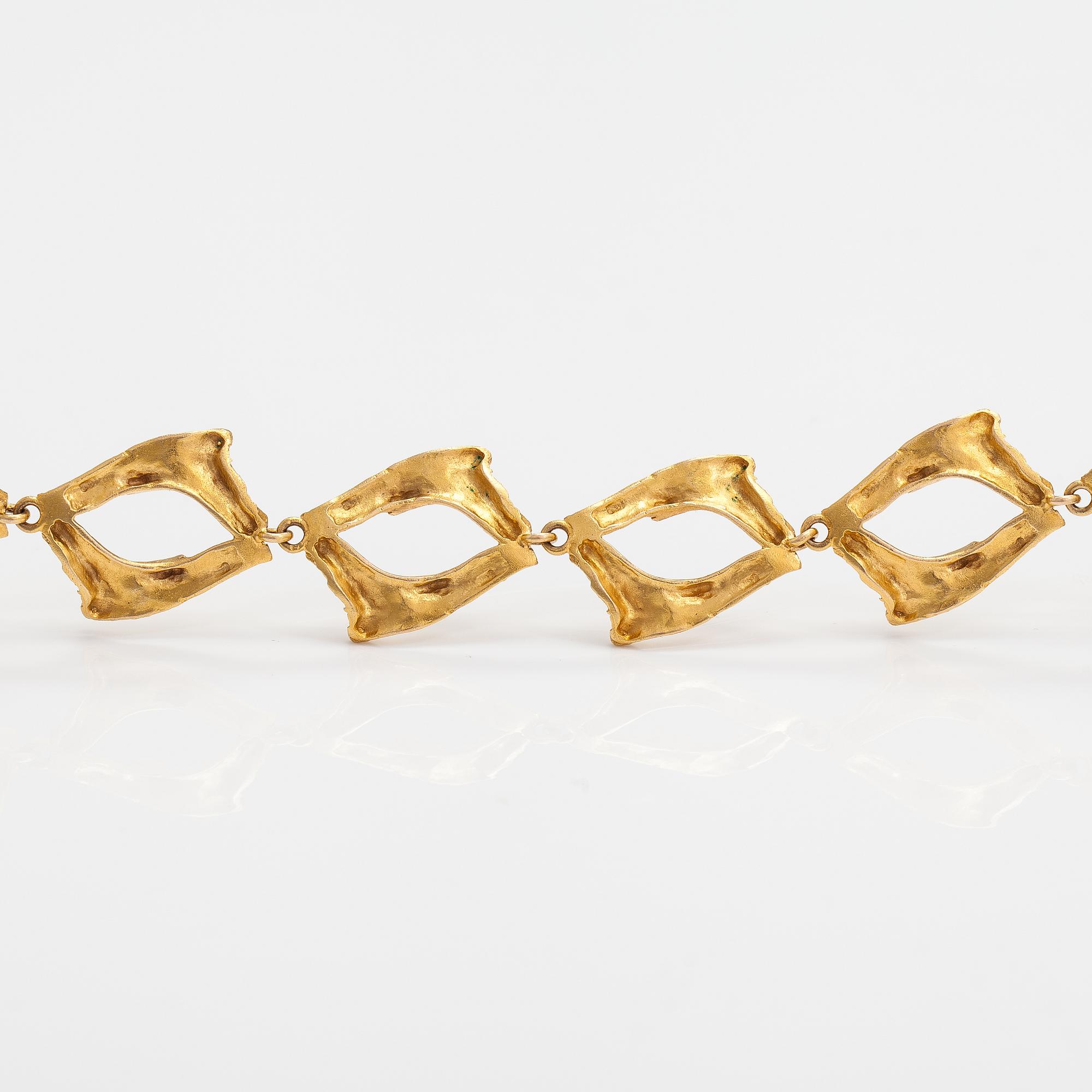 Helky Juvonen, Armband, 14K guld. Westerback, Helsingfors 1972.
