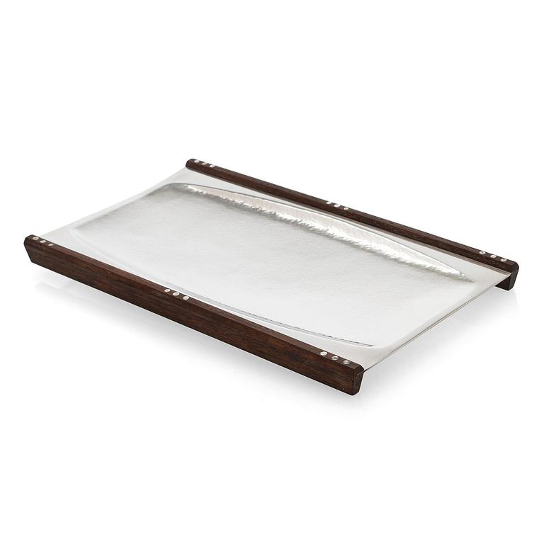 Tapio Wirkkala, leipäkori, hopea ja palisanteri, TW 185, Kultakeskus, Hämeenlinna 1964.