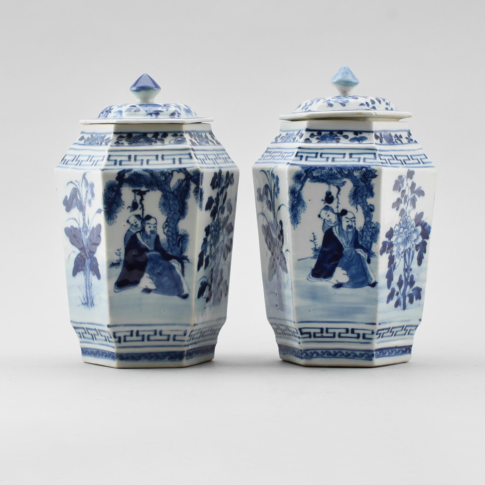 LOCKURNOR, 1 par, porslin, Kina, 1900-tal.