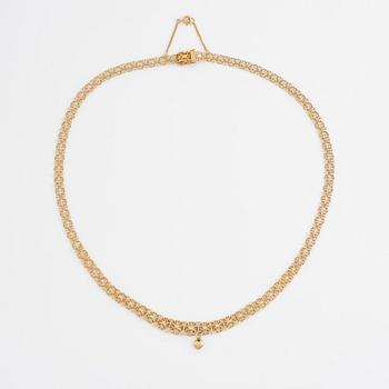Halskedja, 18K guld, doserad x-länk.