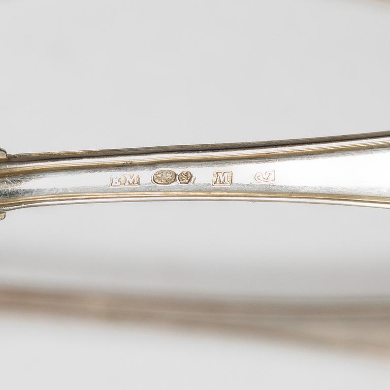 Cutlery, 11 pieces, silver, “Svensk spets”, including E Möller, Malmö, 1918.