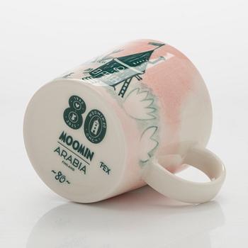 A porcelain Moomin 80 anniversary mug, 'Home', Moomin Characters, Arabia 2025, numbered 80.