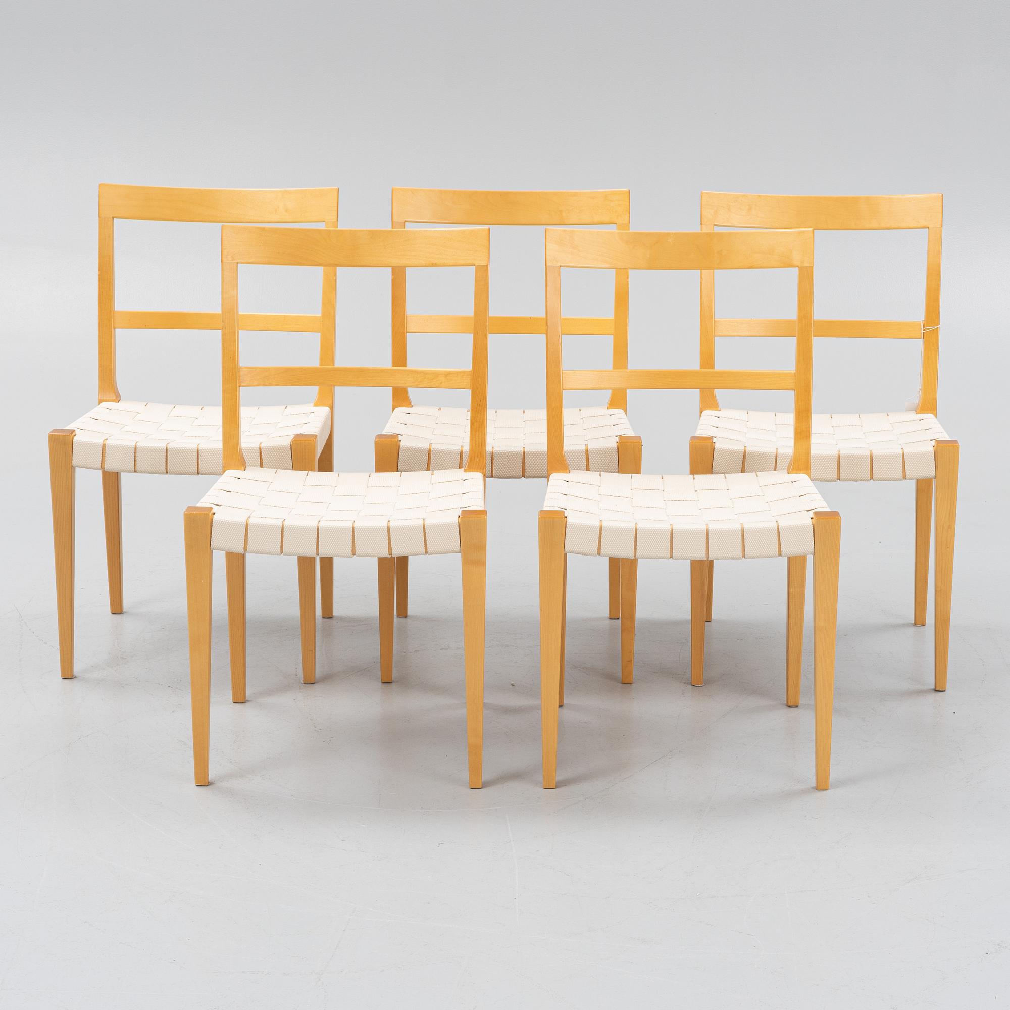 Bruno Mathsson, stolar, 5 st, "Mimat", Bruno Mathsson International, Värnamo, 1995-2001.