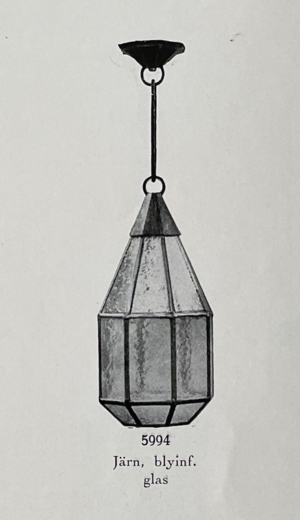 Harald Notini, a model "5994" ceiling lamp, Arvid Böhlmarks Lampfabrik, Stockholm, 1920s-30s.
