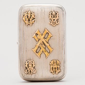CIGARRETTETUI, silver, troligen Nikolai Pokrovsky, Moskva 1895.