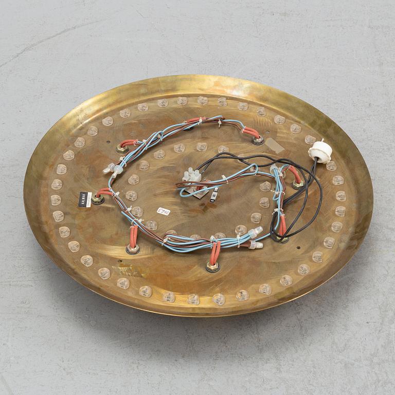 A J T Kalmar brass and glass ceiling light, second half of the 20th Century.