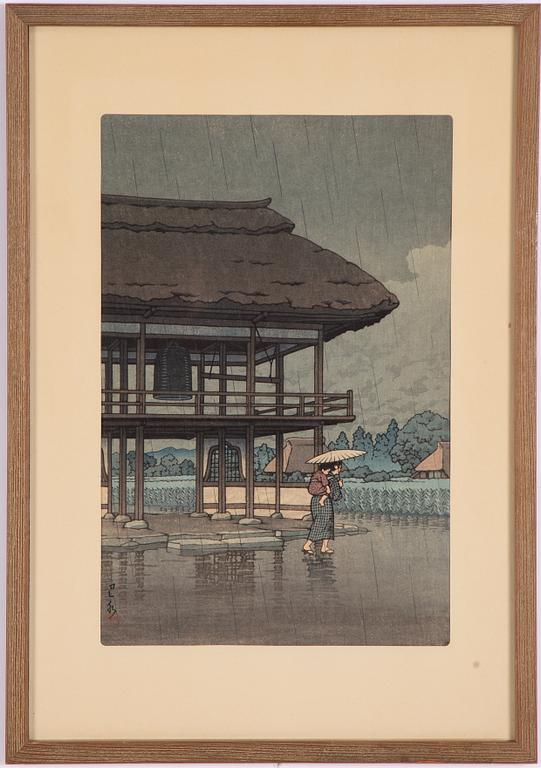 Kawase Bunjiro Hasui, Genzo temple, Miyazaki, Saitama prefecture (1955).
