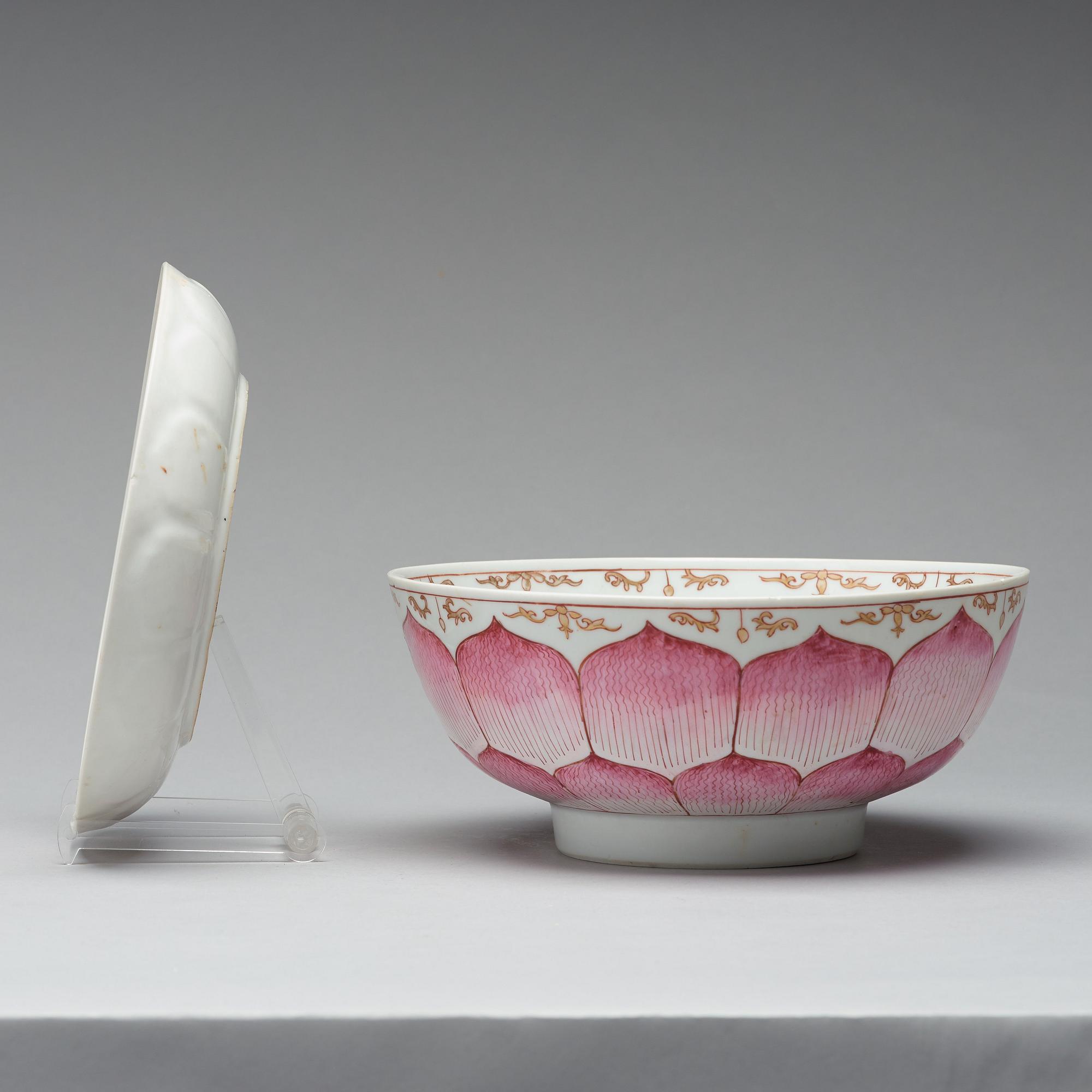 SKÅL samt FAT, kompaniporslin. Qingdynastin, Qianlong (1736-95).