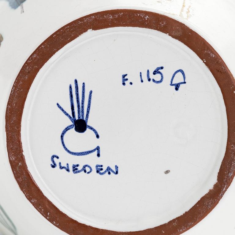 Stig Lindberg, vase and two mirrors, earthenware vase, Gustavsbergs studio.