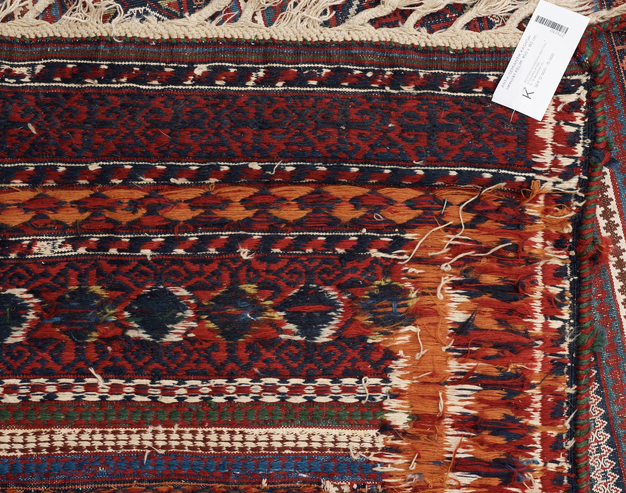 SEMI-ANTIQUE JAMSHIDI FLAT WEAVE.