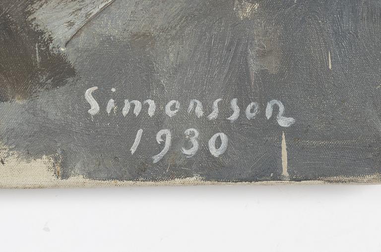 Birger Simonsson, olja på duk, signerad och daterad 1930.