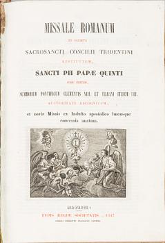 Missale Romanum ex decreto sacrosancti Concilii tridentini restitutum 1847.