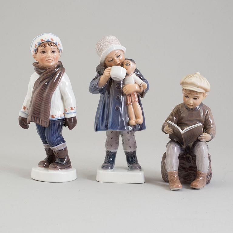 Three porcelain figurines by Jens Peter Dahl Jensen, Denmark, second half of the 20th century.