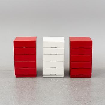 Gillis Lundgren, a set of three 'Tore 66' chest of drawers, IKEA, 1960's/1970's.