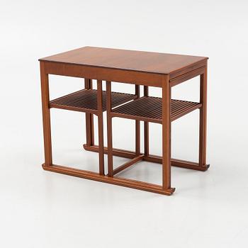 Carl Malmsten, a three-piece nesting table, 'Släden', second half of the 20th century.
