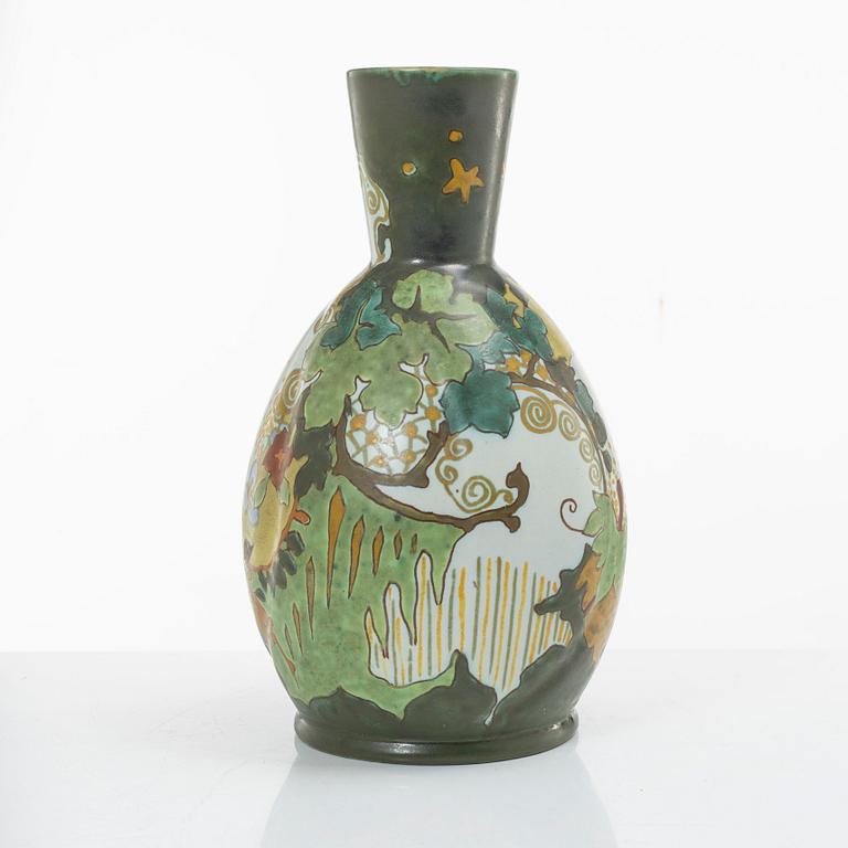 Desk set, 4 pieces, ceramic, bl a "Crocus", Gouda, Netherlands.