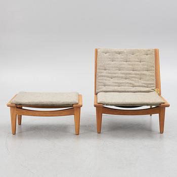 Hans J. Wegner, armchair with footstool/daybed, GE-01, Getama, Denmark.