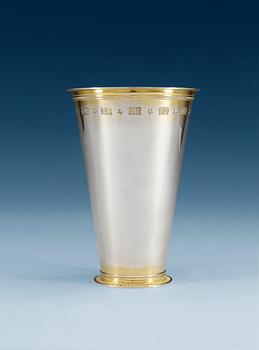 662. A Wiwen Nilsson sterling, partially gilt vase, Lund 1949.