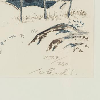 Roland Svensson, färglitografi, signerad och numrerad 239/250.