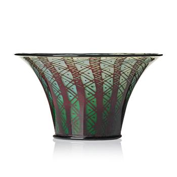 12. Orrefors, a graal glass bowl, dated 1923.