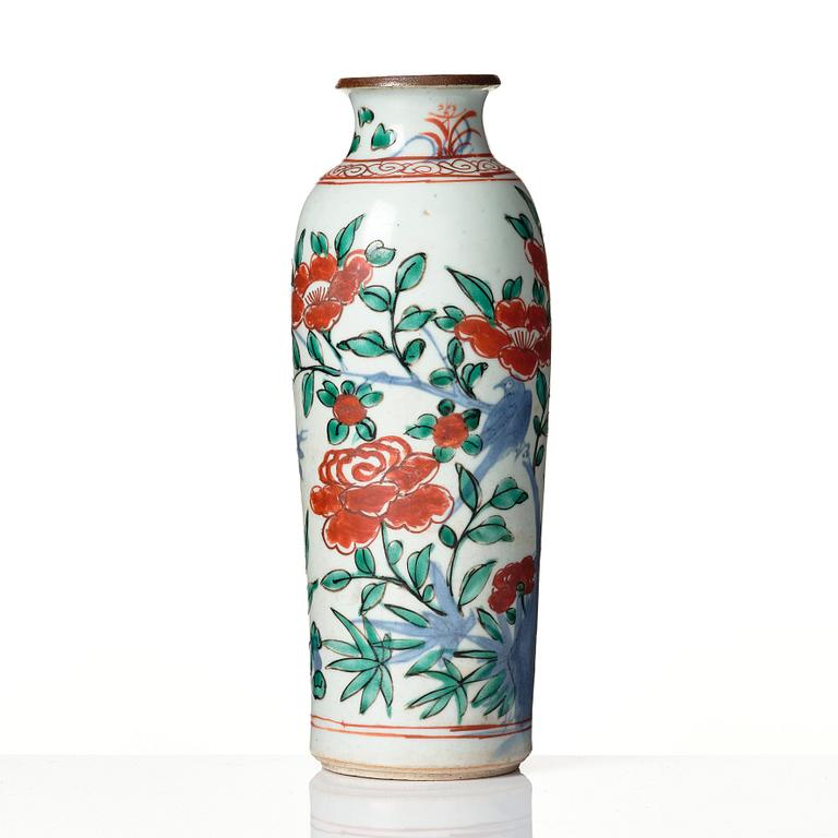 A wucai Transitional sleeve vase, 17th Century.
