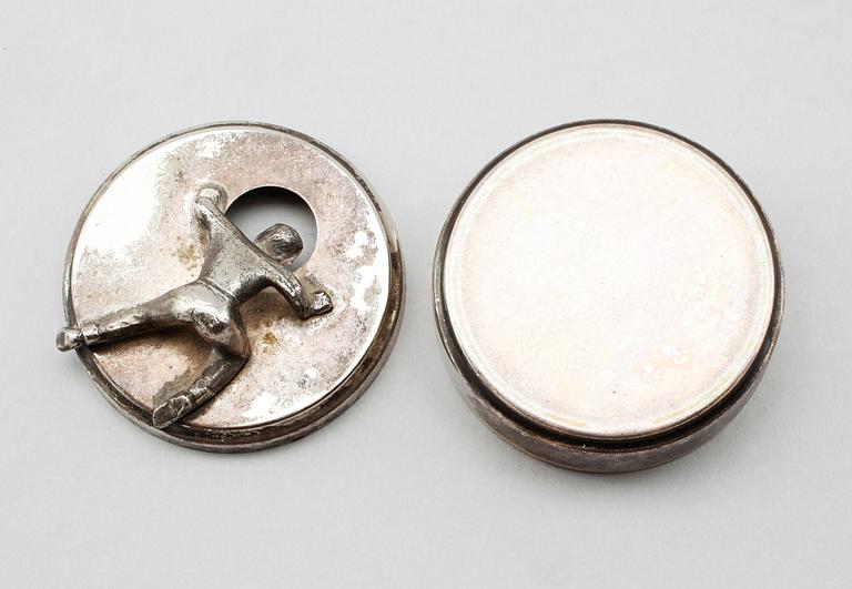 MANSCHETTKNAPPSASK, nysilver, Widerholm & Dahlberg, Eskilstuna, 1900-tal.