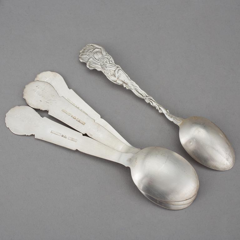PARTI SILVER, 21 delar, mestadels Sverige, 17-1900-tal. Vikt ca 580 g.