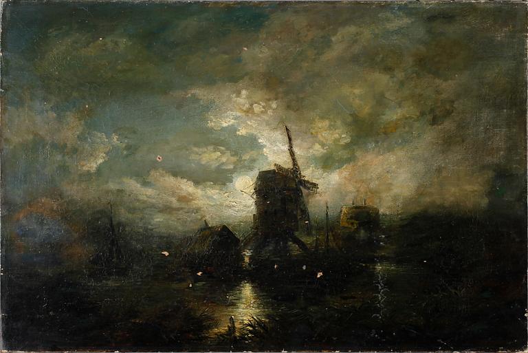 OKÄND KONSTNÄR, olja på duk, signerad A Moore, 1800-tal.