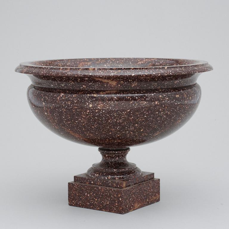 A Swedish Empire 19th Century porphyry bowl.