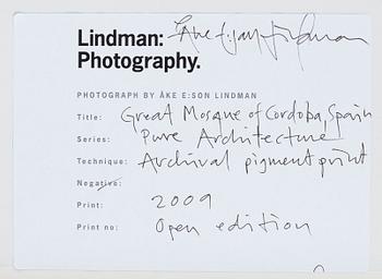 ÅKE E:SON LINDMAN, Archival pigment print.  Signerad Åke E:son Lindman på etikett och daterad 2009 a tergo.