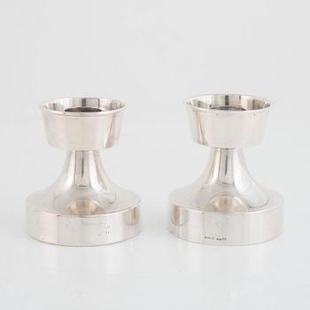 A Pair of Swedish Silver Candlesticks, mark of KG Markströms, Uppsala 1968.