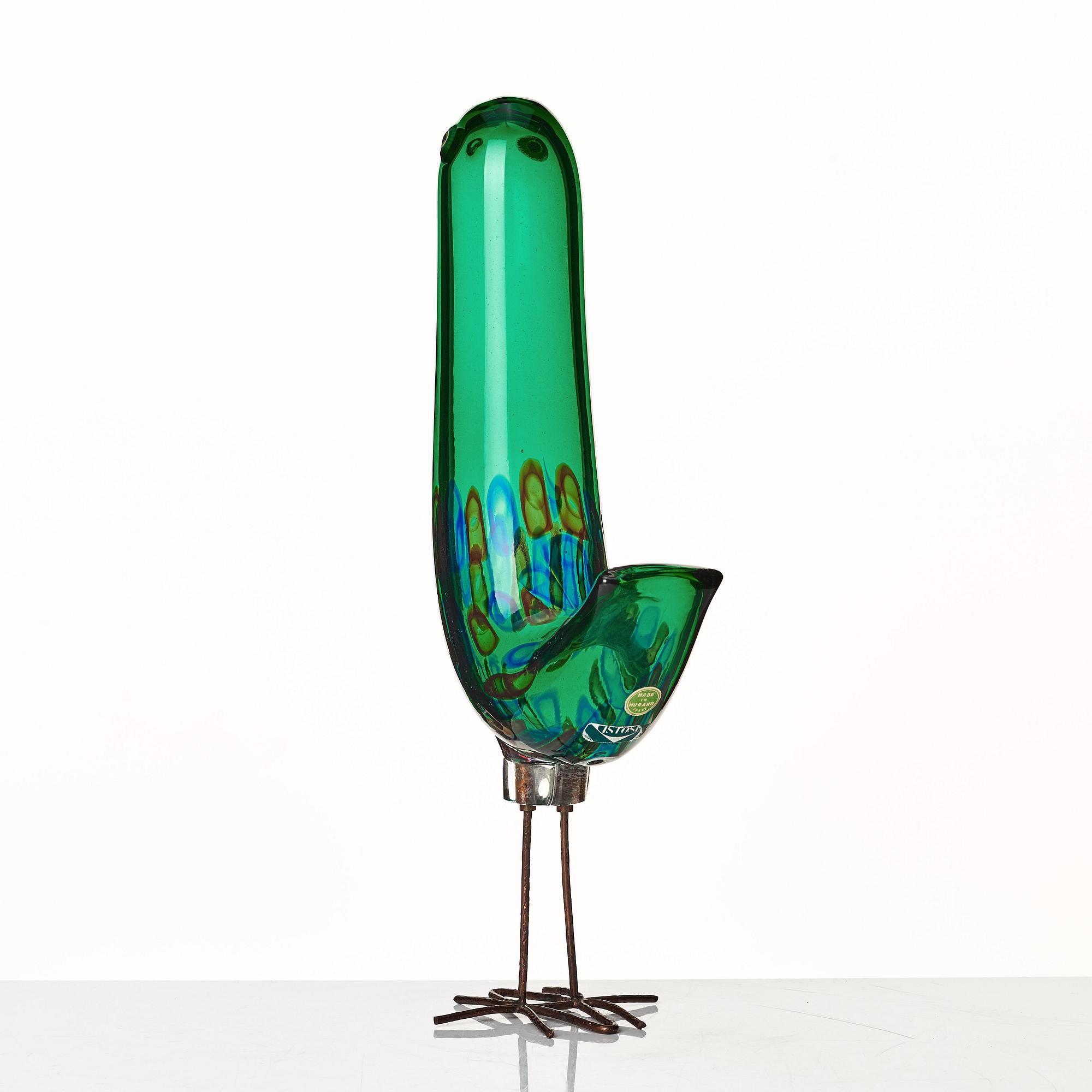 Alessandro Pianon, skulptur, fågel, "Pulcino", Vistosi, Murano, Italien 1960-tal.