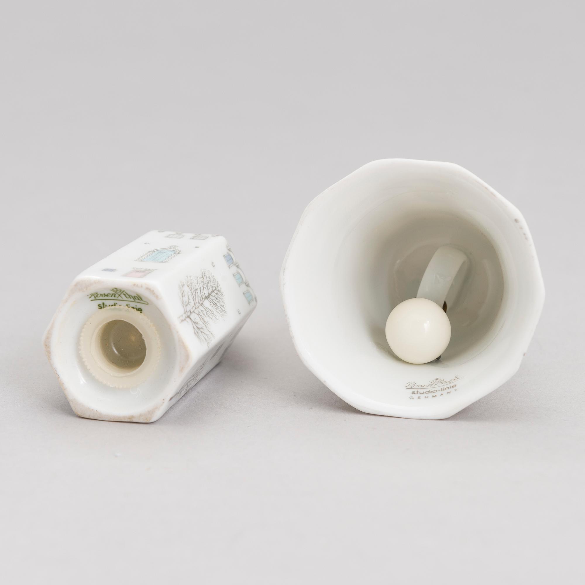 TAPIO WIRKKALA ja RUT BRYK. Posliiniesineitä. 7 osaa. "Winterreise" & "Polygon". Rosenthal. 1900-luvun loppu.