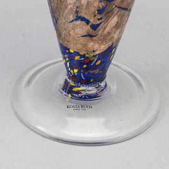 a glass vase for Kosta Boda Artist Collection, signed.