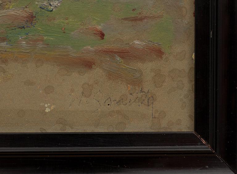 WILHELM SMITH, oljeskiss på pannå. Signerad.