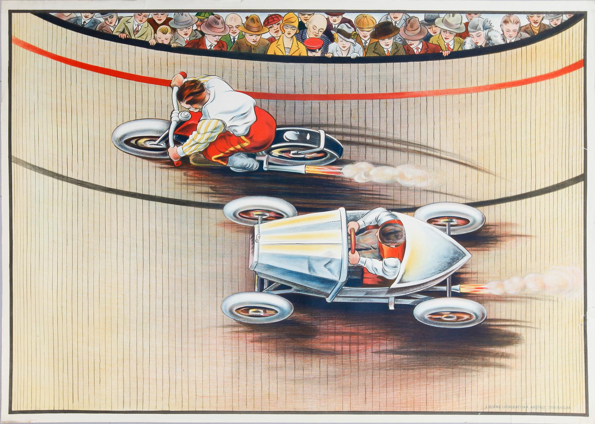REKLAMAFFISCH, litografiskt tryck, Velodrome, 1930-talet.