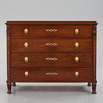 A late Gustavian mahogany and ormolu-mounted writing commode attributed to J.F. Wejssenburg (master 1795-1837).