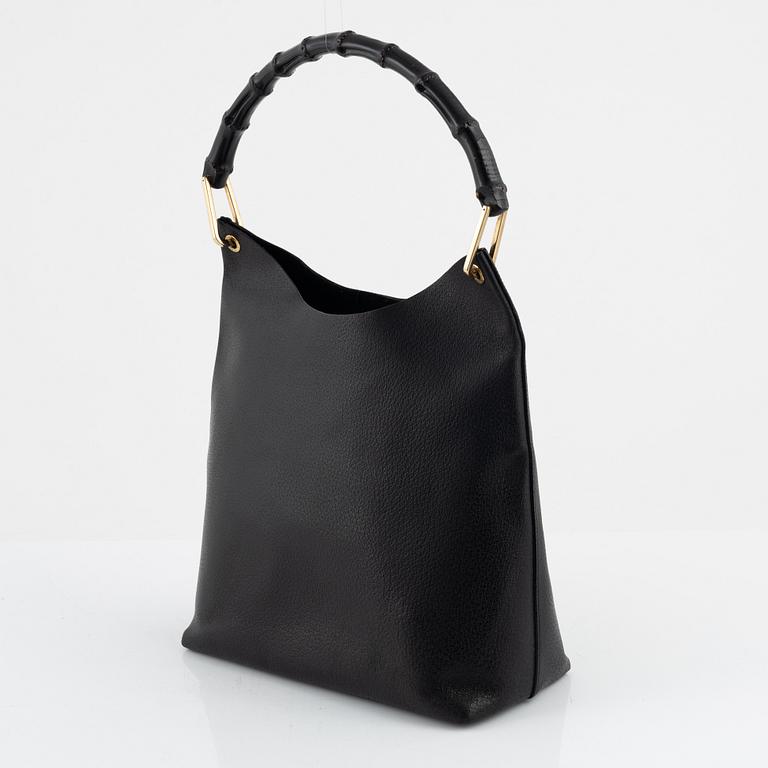 Gucci, a black leather 'Bamboo' bag.