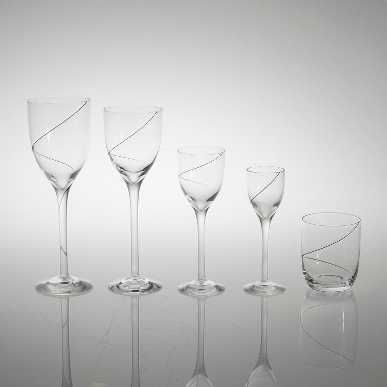 ANNA EHRNER, 60 delar, glas, "Line", Kosta Boda, 1900-talets slut.