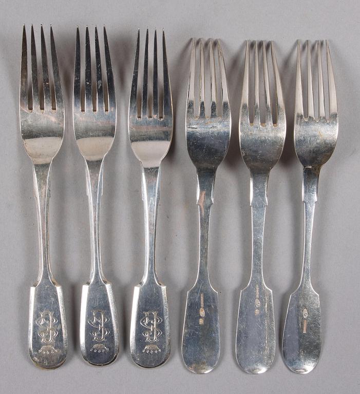 MATBESTICK, 12 st, silver, Ryssland sent 1800-tal.