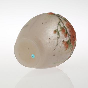 A Gabriel Argy-Rousseau 'Peach Blossom' pâte de verre vase, France ca 1920.