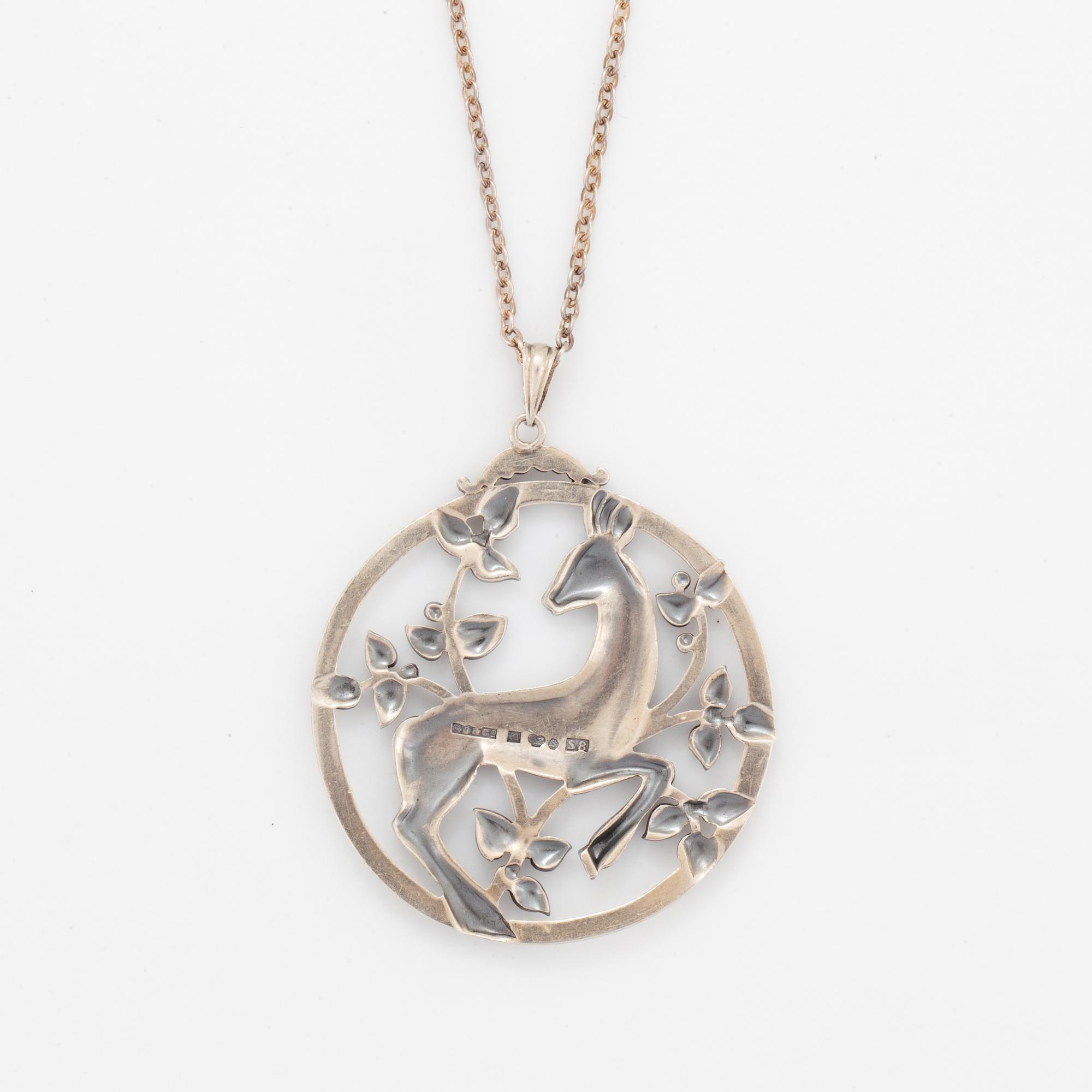 Gustaf Dahlgren & Co, silver pendant, with chain.