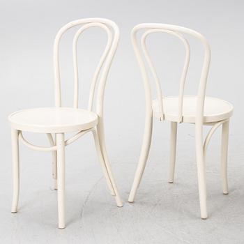 Stolar i böjträ, 6 st med en pall, 1900-talets andra hälft.