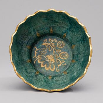 JOSEF EKBERG, SKÅL, flintgods, Gustavsberg, signerad JE.