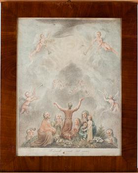 ELIAS MARTIN, 10 st, gravyrer "Fader vår"-serien, tidigt 1800-tal.